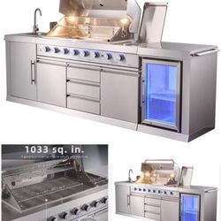 Brand New Patio Isla D BBQ Grill Propane Stainless Steel 
