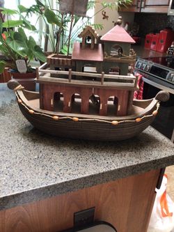 Wooden ship 28 inches long , 18 inches high