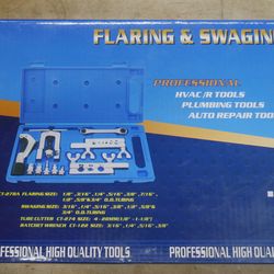 45 Degree Flaring and Swaging Tool Kit Flares Soft Refrigeration Copper Tubing. new. open box. box was open for inspection.