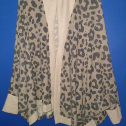 3xl To 4xl Plus Size Leopard Print Cardigan 