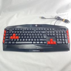 Cyberpower PC Gaming Keyboard Multimedia Gaming Wired USB Keyboard Used