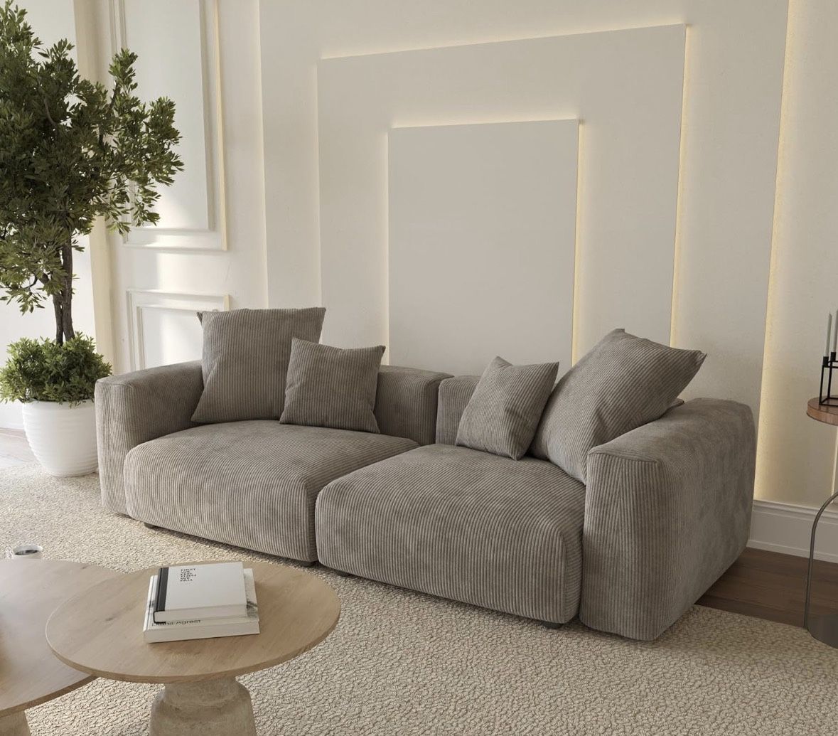 Couch β 102β Sofa (Beige,Brown)