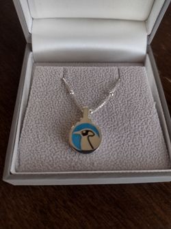 Silver necklace penguin