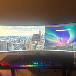 SAMSUNG 57" Odyssey Neo G9 (G95NC) Series Dual 4K UHD 1000R Curved Gaming Monitor, 240Hz, 1ms with DisplayPort 2.1, Quantum Mini-LED, DisplayHDR 1000,