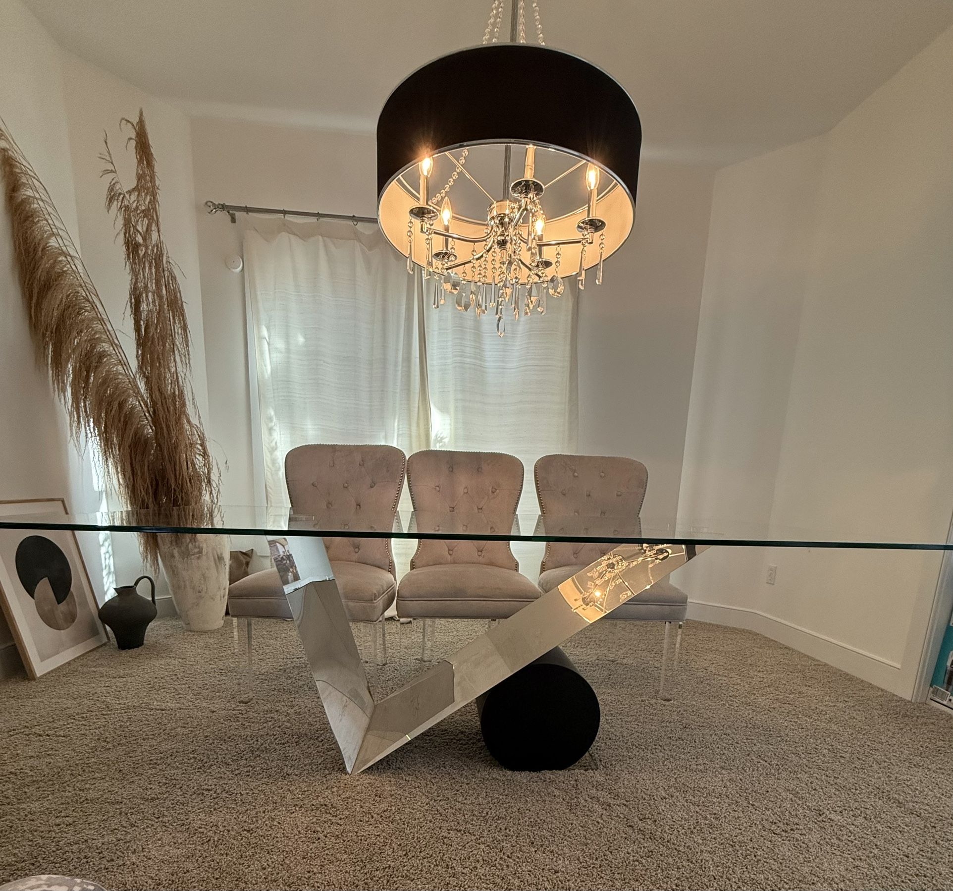Glass Top Dining Table