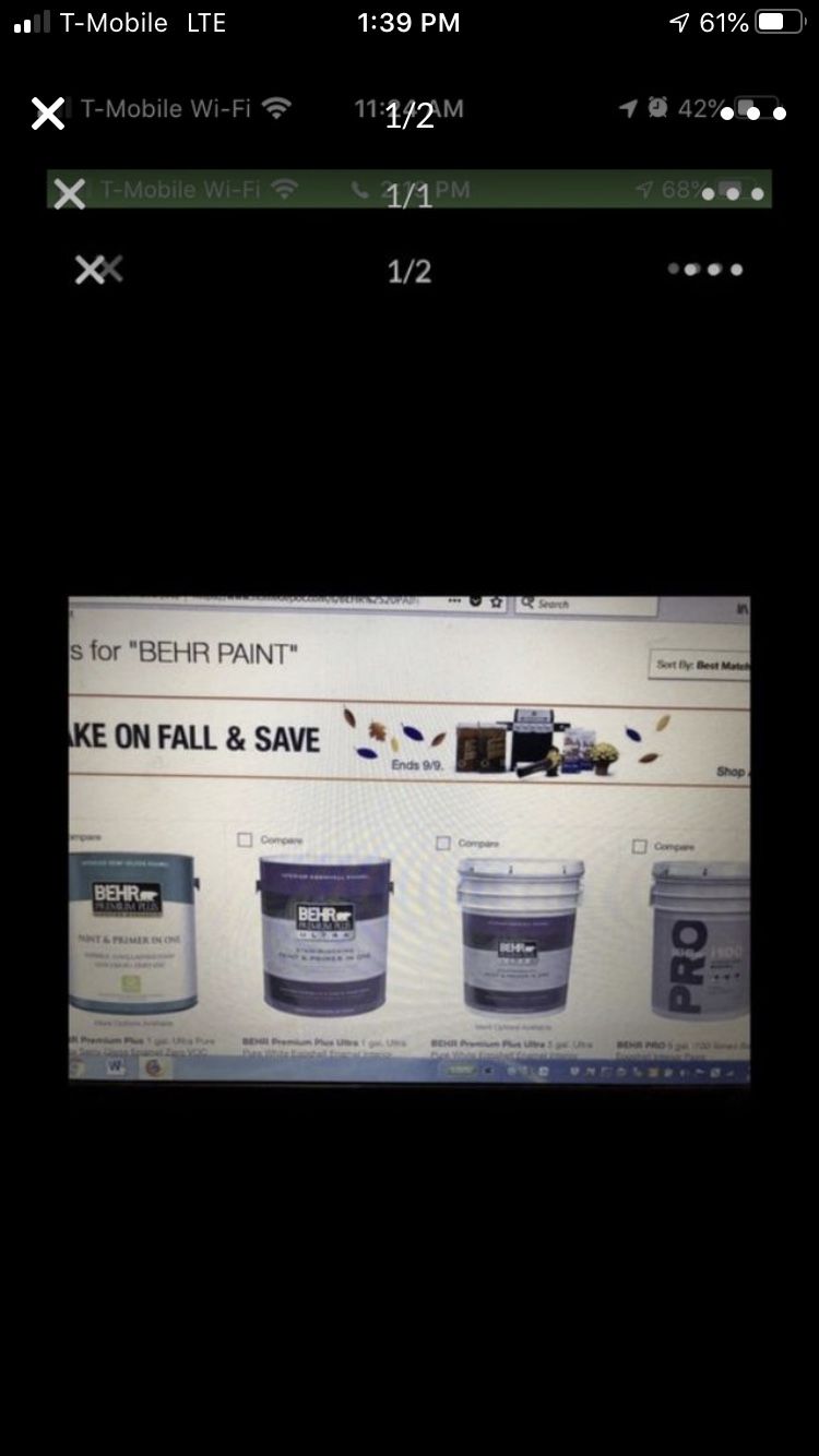 20 percent discount off all BEhr paint and Kilz primer at any Home Depot Contact me for free coupon code valid at any Home Depot location in store pu