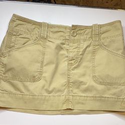 Mustard heavy soft Cotton denim mini skirt 6