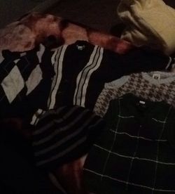 Vest sweater and hat