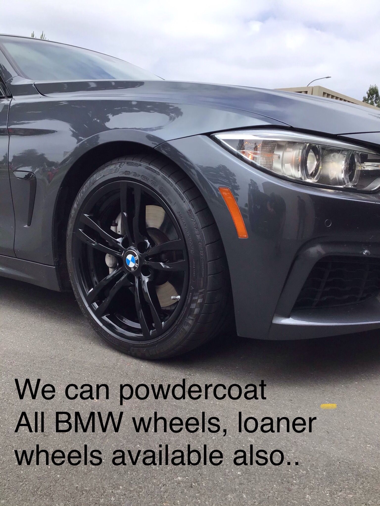 BMW 320i 325 328 330 335 340 Black Wheels Exchange Installed Or Set Powdercoat