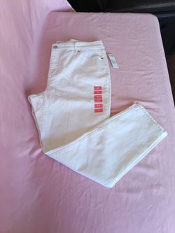 Nine West Gramercy Crop Slim Fit White Size 14