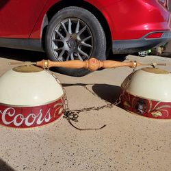Vintage Light Fixture.  Coors. Billiard. Pool. Man Cave 