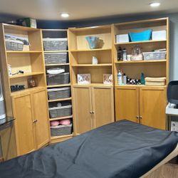 3 Billy Bookcase Shelves And A Corner Piece 