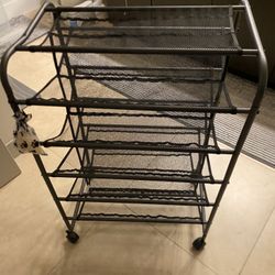 Fabric & Metal Cart on Wheels