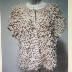 American Rag CIE Peach Blush Pasadena Boho Knit Carpet Sweater Vest Size Large