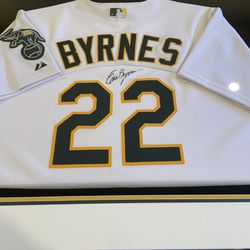 Eric Byrnes Autographed Jersey - Framed 