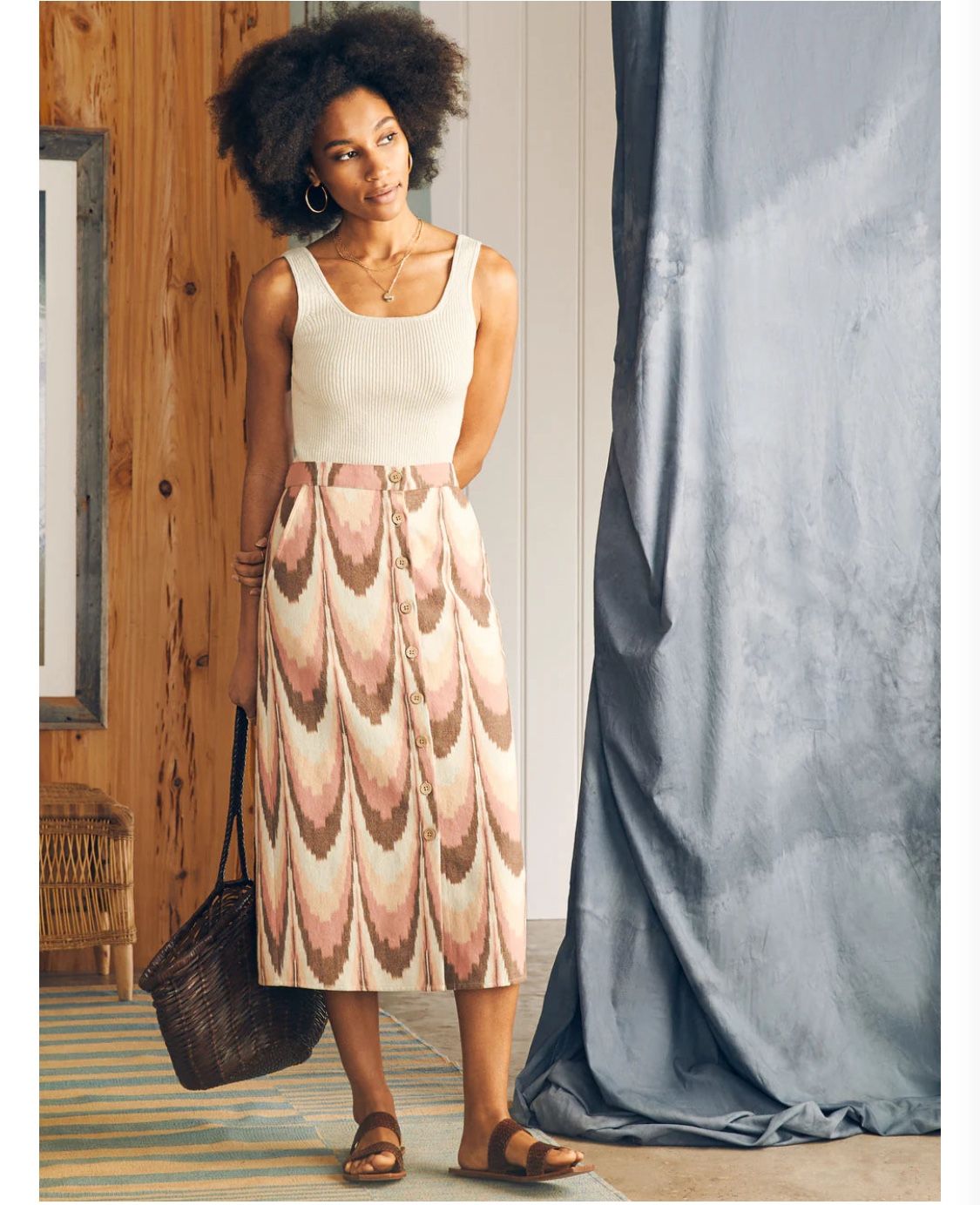 Faherty Whitley Skirt - Desert Ikat