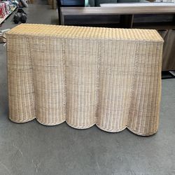 bali & pari Palm Boho Console Table, Natural Rattan, Honey