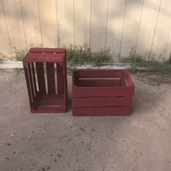 Red Wooden Crates 