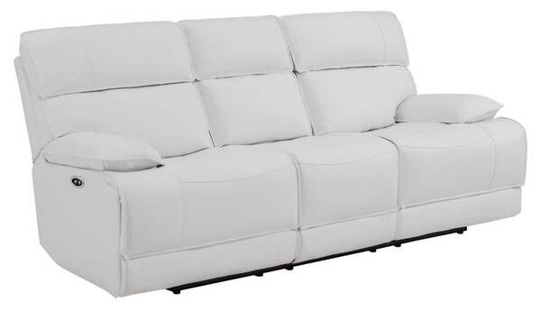 SALE!  Power Motion Sofa In Off-White Leather! 