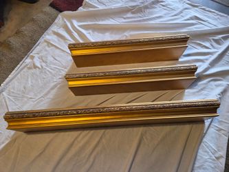 Gold Leaf Floating Shelves