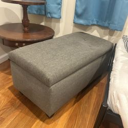 Green Storage Bench Ottoman 