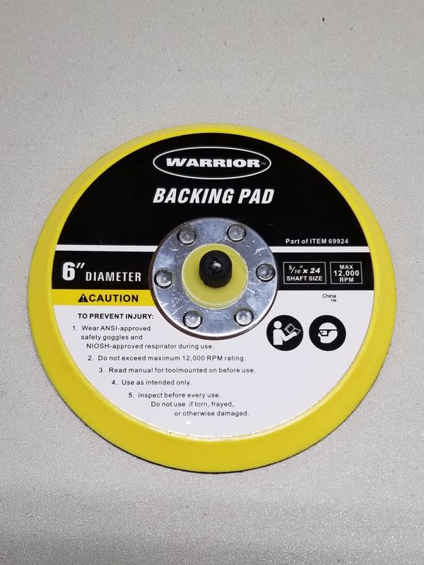 Warrior Backing Hook and Loop Pad DA Polisher Buffer for Sale in