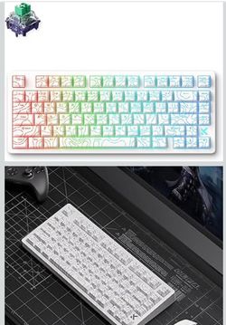 MCHOSE Jet 75 Rapid Trigger Keyboard 75% Percent, Hall Effect White Topographic Gaming Keyboard, Wired RGB Custom Mechanical Keyboards with Magnetic S