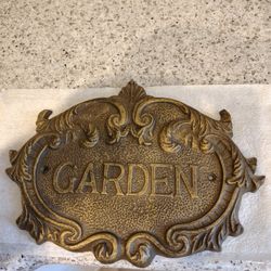 Cast Brass Garden Plaque/Sign