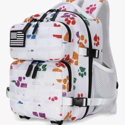 (Colorful cat’s paw)9L Mini Tactical Backpack for Men and Women Tactical Backpack Small for Hiking