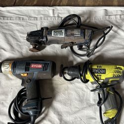 2 Ryobi Drills &  Chicago Angle Grinder