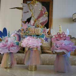 Gorgeous Unicorn Bases Birthday Decor 🦄  Price For Each When You Purchase The Bundle Of 3!