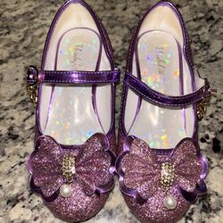Girls Purple Sparkly Heels 