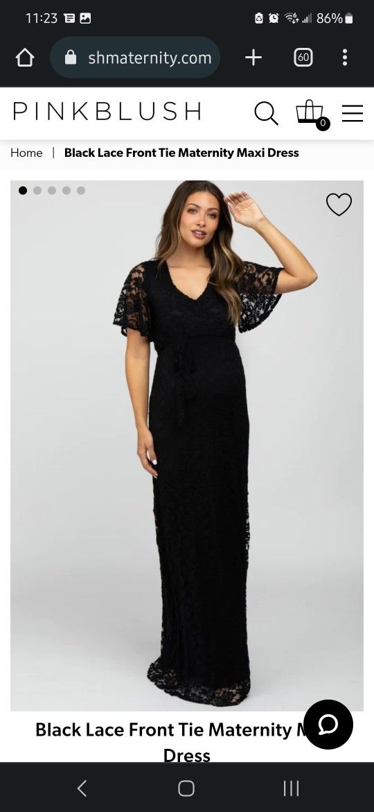 Pinkblush Black Lace Maternity Maxi Dress