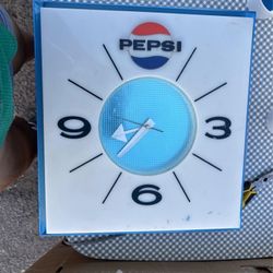 Vintage 1960s Atomic Mcm Pepsi Cola Clock