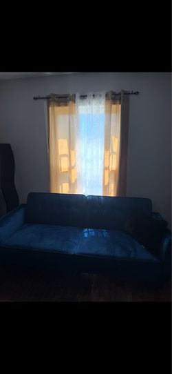 Blue velvet futon