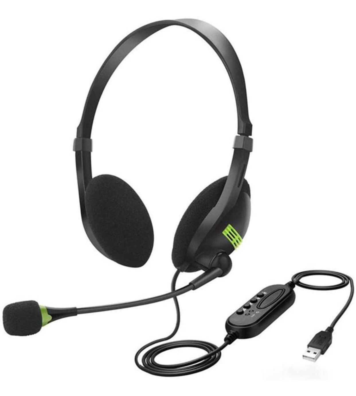 USB Headset with Noise Cancelling Microphone and Volume Controller, HD Stereo Sound Double Sided (Binaural) Business Headset