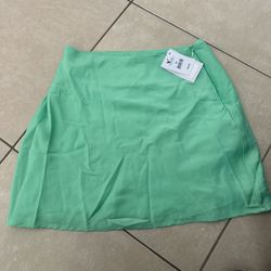 Mint green mini skirt  #miniskirt