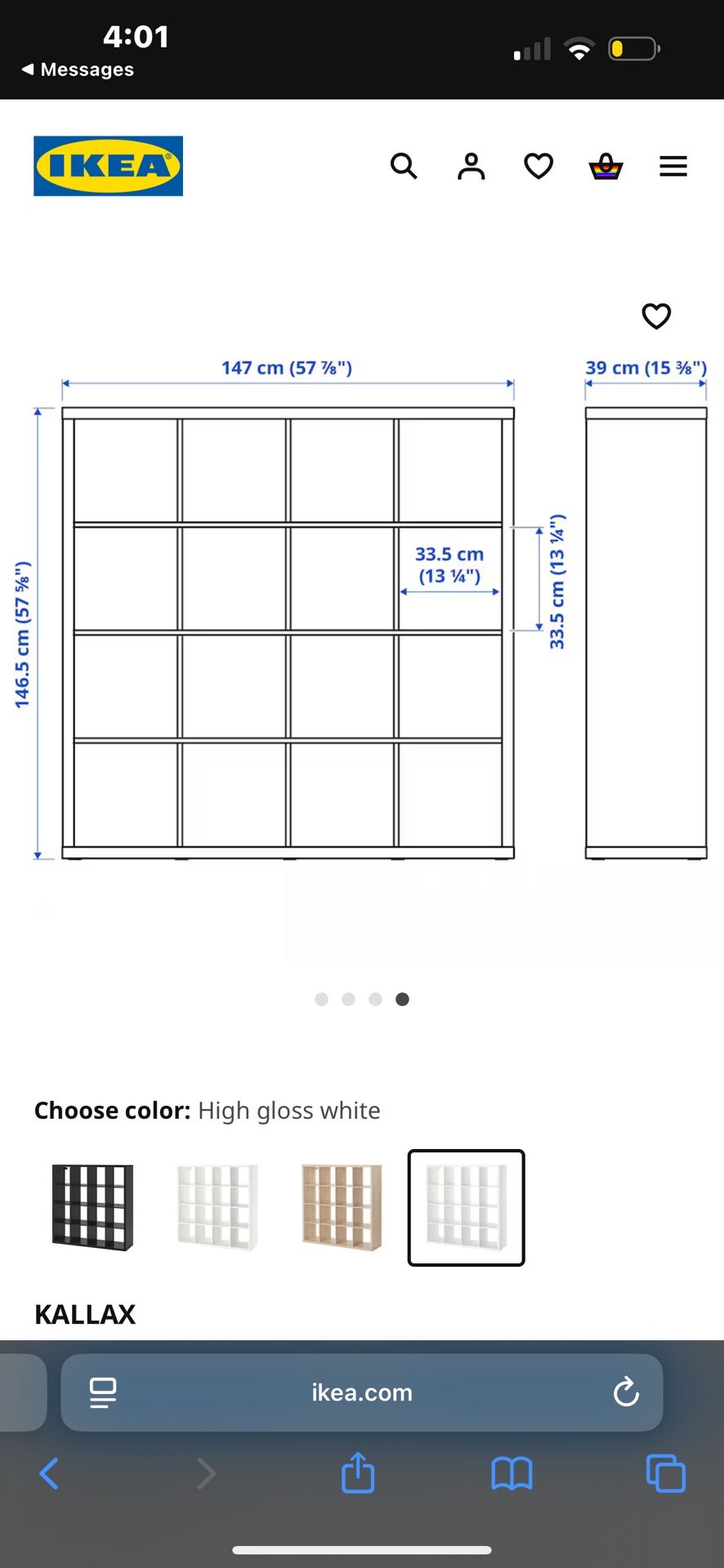 KALLAX Shelf unit, white X2 - Assembled And On Wheels