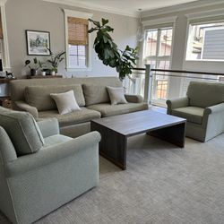 Couch, Swivel Chairs & Side Tables