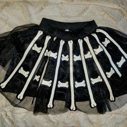  Girl skeleton bone print tutu skirt