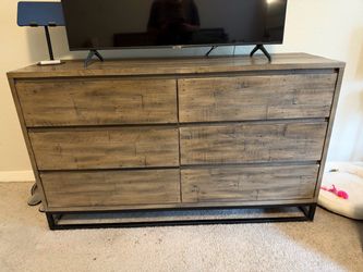 FREE 6-Drawer Rustic Wood and Metal Dresser