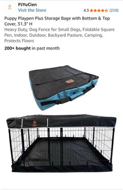PJYuCien Puppy Playpen (31.3” H) with Storage Bag, Bottom Pad & Top Cover