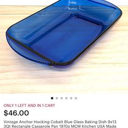 Vintage Blue Anchor Hawking Baking Dish