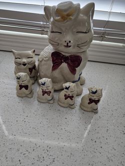 Shawnee Puss N Boots Vintage Cookie Jar Salt Shaker Creamer Set