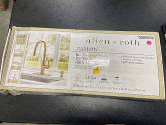 Allen + Roth Harlow Brushed Gold Pull-Down Kitchen Faucet