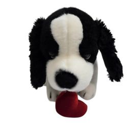 Vintage Russ Berrie Puppy Love Plush 8" Red Heart Dog Anniversary Cute Kawaii