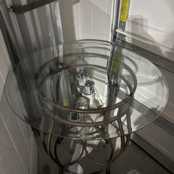 40 Inch Glass/Copper bistro Table