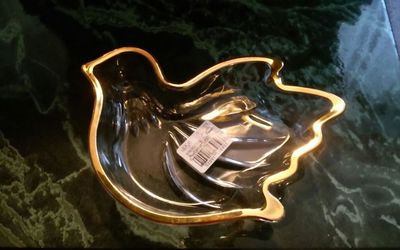 New Mikasa crystal golden dove sweet dish