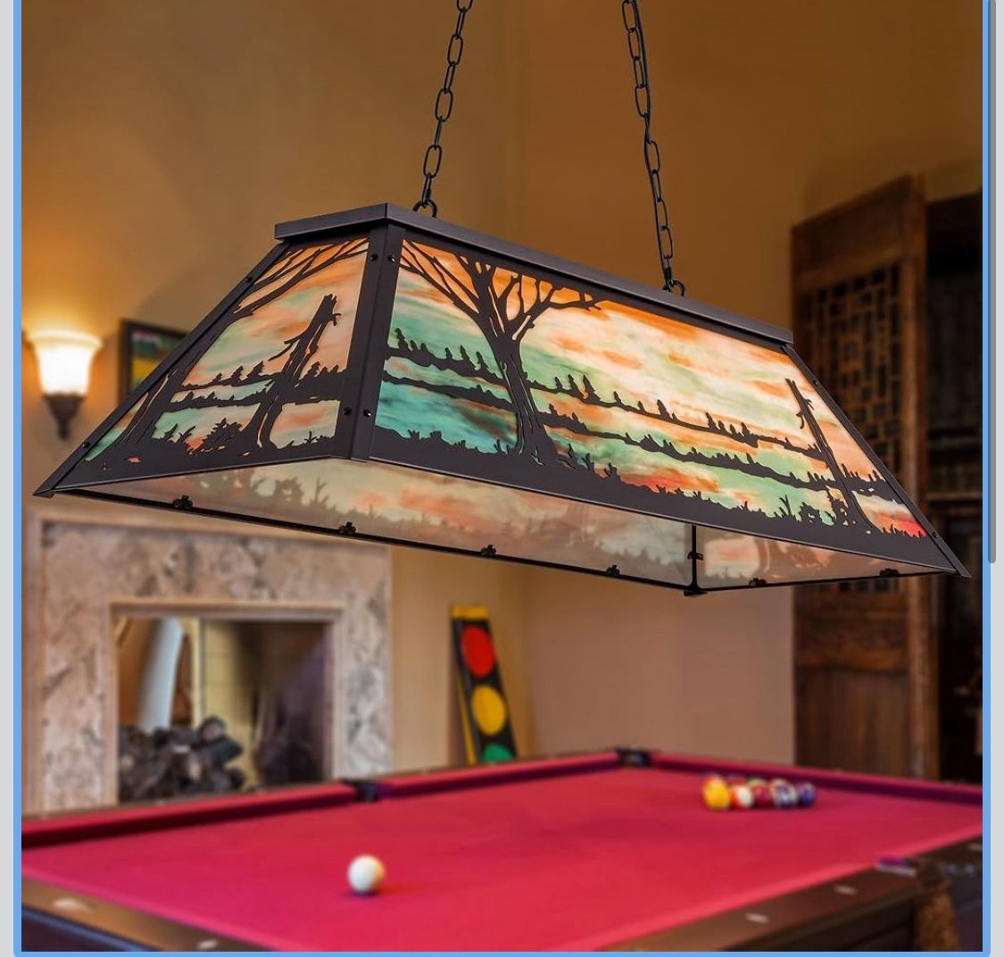 Brand New Rustic, Vintage Pool Table Light