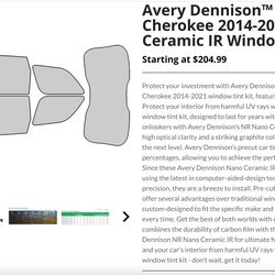 JEEP GRAND CHEROKEE PRE-CUT TINT KIT 2014-2021